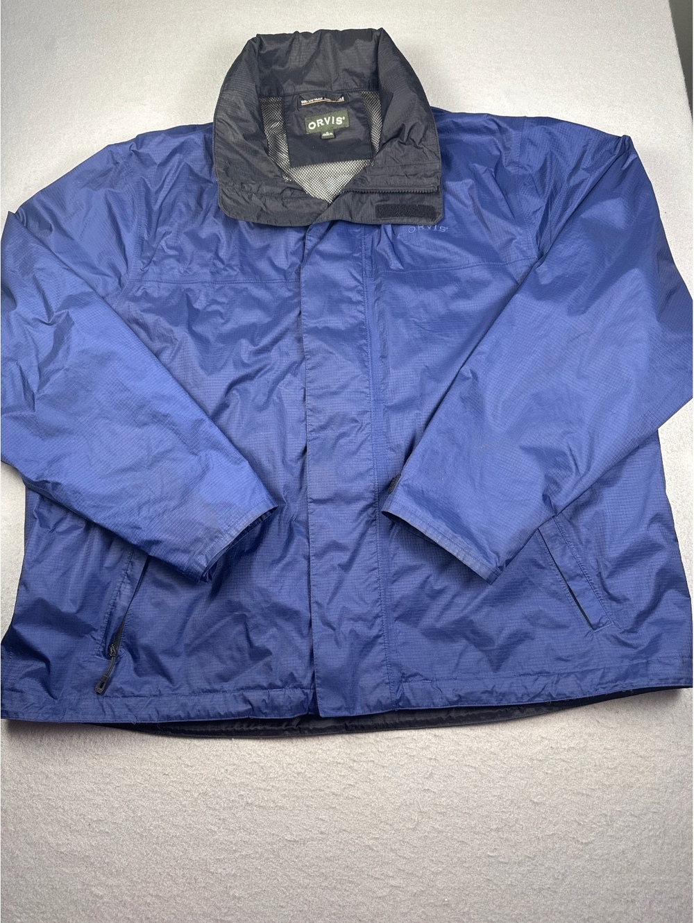 Orvis Waterproof Breathable Blue Jacket with Hood